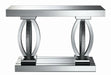 Amalia Rectangular Sofa Table with Shelf Clear Mirror - Visions in Furniture (La Mirada, CA)