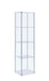 Bellatrix Rectangular 4-shelf Curio Cabinet White and Clear - Visions in Furniture (La Mirada, CA)