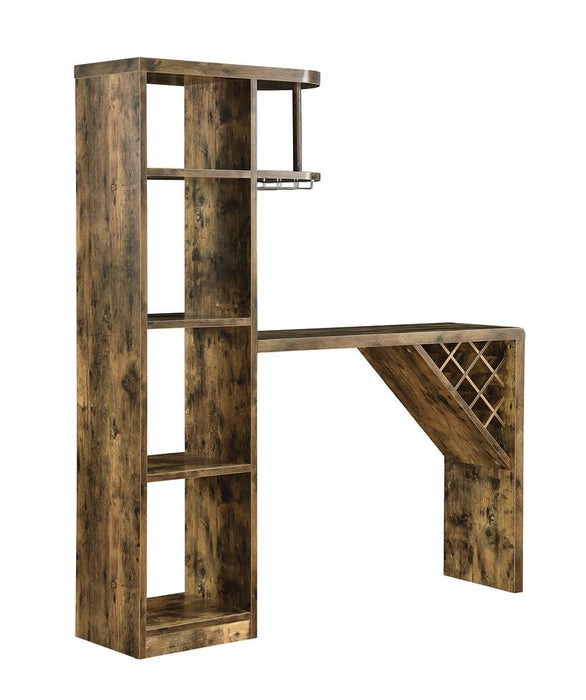 Belvedere 5-shelf Bar Table Storage Antique Nutmeg - Visions in Furniture (La Mirada, CA)