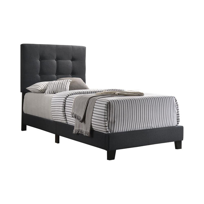 Mapes Tufted Upholstered Twin Bed Charcoal - Visions in Furniture (La Mirada, CA)