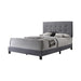 Mapes Tufted Upholstered Eastern King, Queen, Twin & Full Bed Charcoal & Grey - Visions in Furniture (La Mirada, CA)