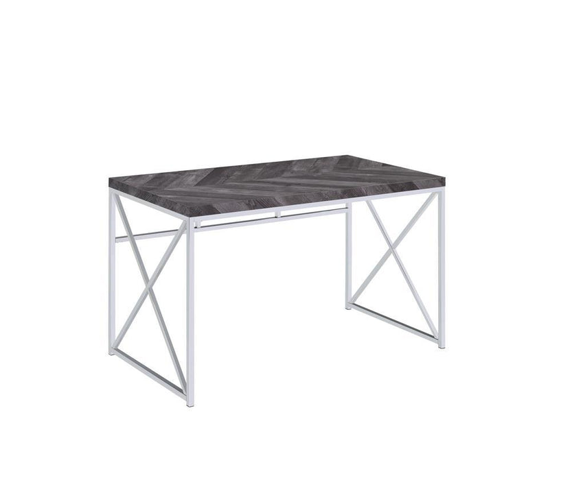 Grimma Writing Desk Rustic Grey Herringbone - Visions in Furniture (La Mirada, CA)