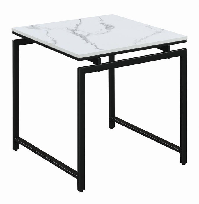 Clark 3-piece Occasional Set White and Dark Gunmetal - Visions in Furniture (La Mirada, CA)