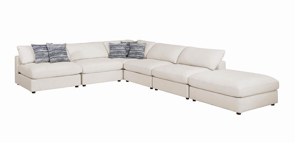 Serene Upholstered Rectangular Ottoman Beige - Visions in Furniture (La Mirada, CA)