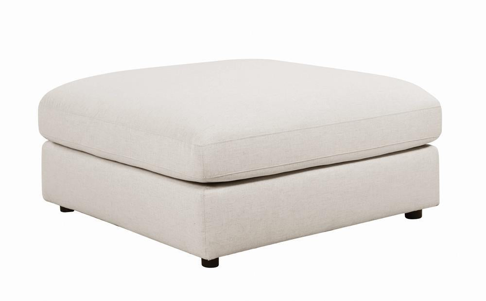 Serene Upholstered Rectangular Ottoman Beige - Visions in Furniture (La Mirada, CA)