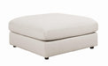 Serene Upholstered Rectangular Ottoman Beige - Visions in Furniture (La Mirada, CA)