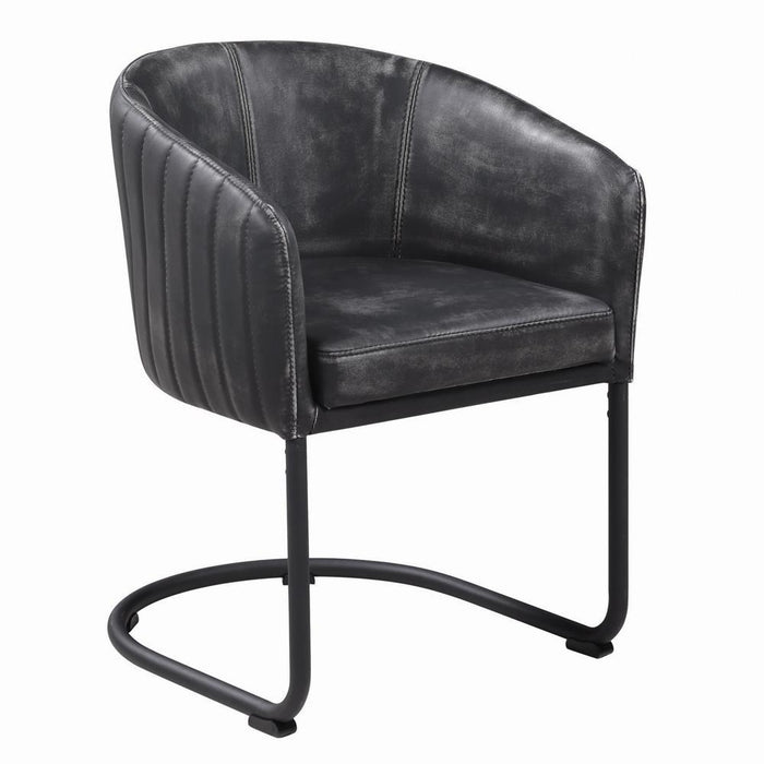 Banner Upholstered Dining Chair Anthracite and Matte Black - Visions in Furniture (La Mirada, CA)