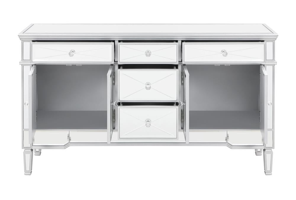 Duchess 5-drawer Accent Cabinet Silver - Visions in Furniture (La Mirada, CA)