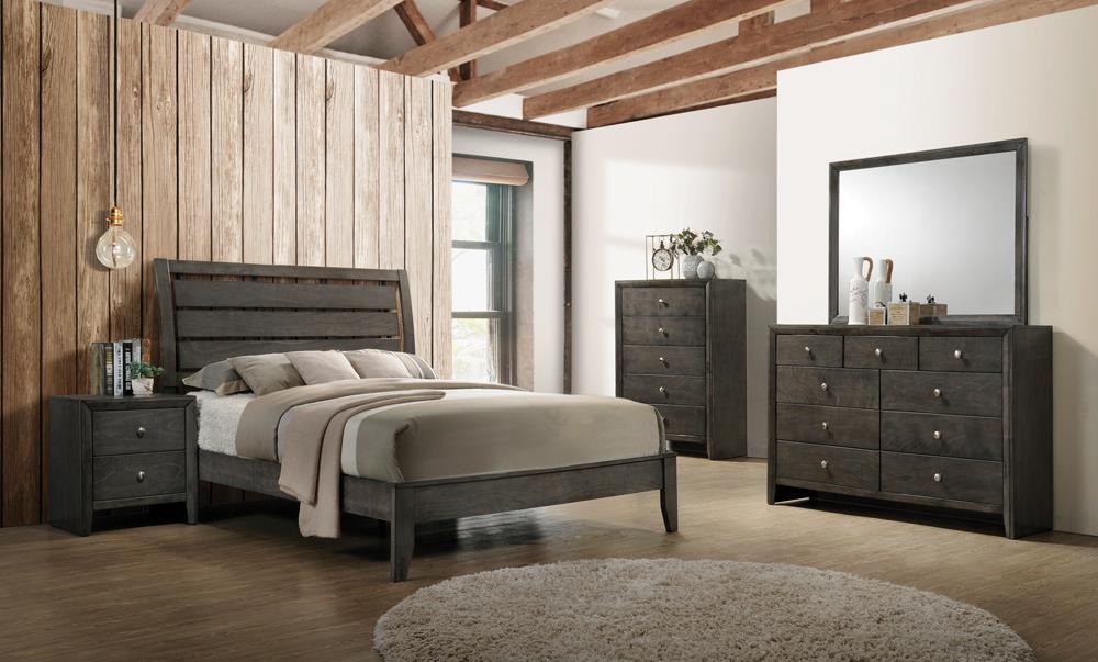 Serenity Eastern King Panel Bed Mod Grey - Visions in Furniture (La Mirada, CA)