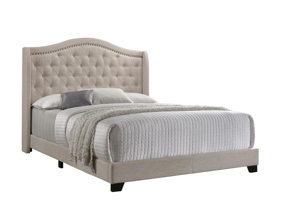 Sonoma Camel Back Queen Bed Beige - Visions in Furniture (La Mirada, CA)