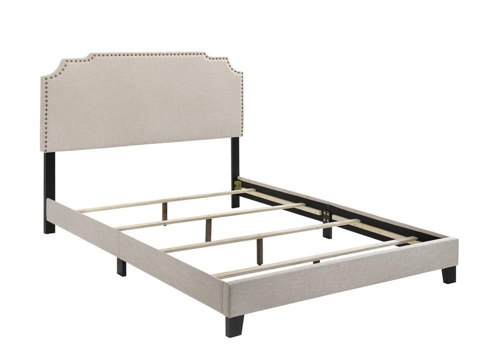Tamarac Upholstered Nailhead Full Bed Beige - Visions in Furniture (La Mirada, CA)