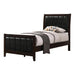 Carlton Twin Upholstered Panel Bed Cappuccino and Black - Visions in Furniture (La Mirada, CA)