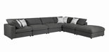 Serene Upholstered Rectangular Ottoman Charcoal - Visions in Furniture (La Mirada, CA)