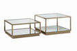 Renee 2-piece Square Occasional Set Rose Brass - Visions in Furniture (La Mirada, CA)