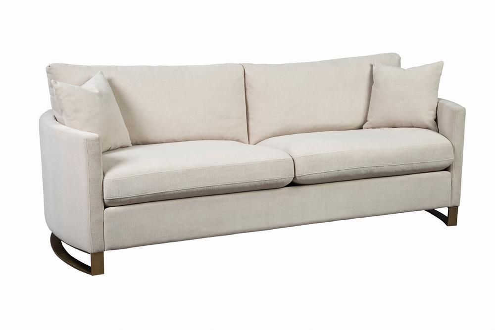 Corliss Upholstered Arched Arms Sofa Beige - Visions in Furniture (La Mirada, CA)