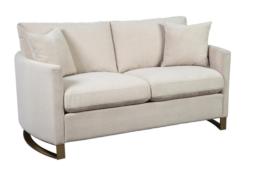 Corliss Upholstered Arched Arms Loveseat Beige - Visions in Furniture (La Mirada, CA)