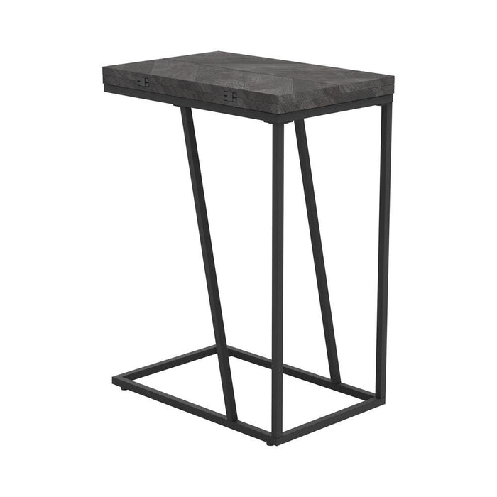 Carly Expandable Chevron Rectangular Accent Table Grey - Visions in Furniture (La Mirada, CA)