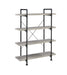 Delray 4-tier Open Shelving Bookcase Grey Driftwood and Black - Visions in Furniture (La Mirada, CA)