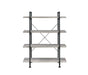 Delray 4-tier Open Shelving Bookcase Grey Driftwood and Black - Visions in Furniture (La Mirada, CA)