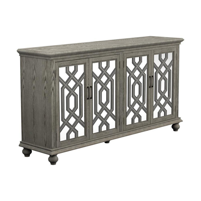 Melanie 4-door Accent Cabinet Antique White - Visions in Furniture (La Mirada, CA)