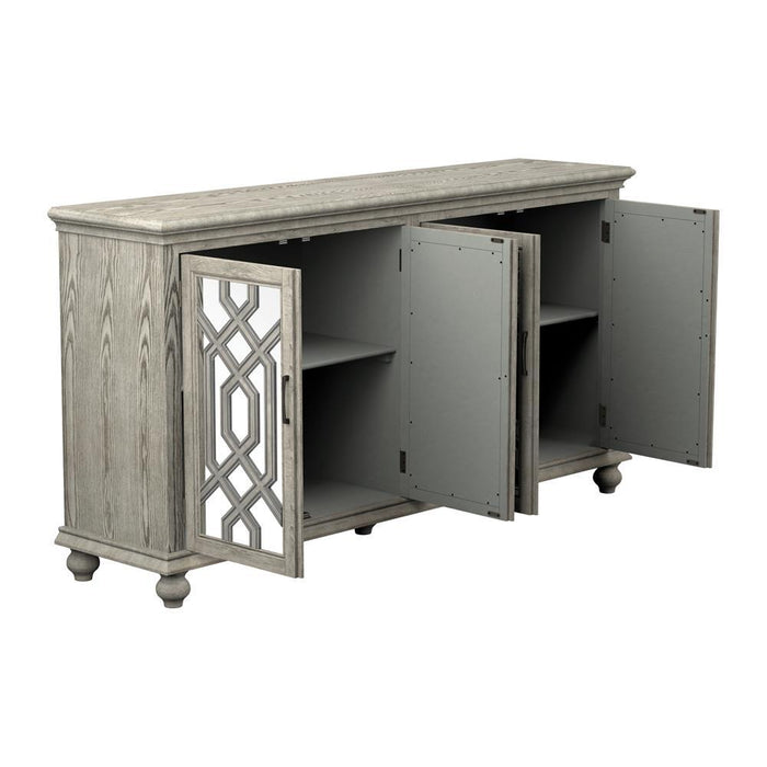 Melanie 4-door Accent Cabinet Antique White - Visions in Furniture (La Mirada, CA)