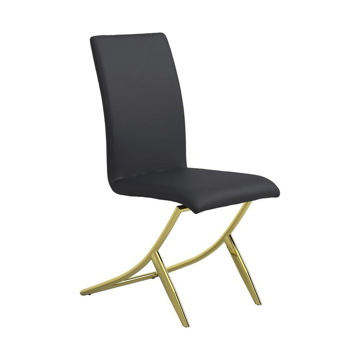 Carmelia Upholstered Side Chairs Black (Set of 4) - Visions in Furniture (La Mirada, CA)