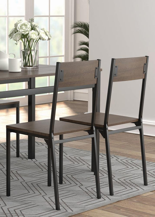 Lana 5-piece Rectangular Dining Table Set Dark Brown and Matte Black - Visions in Furniture (La Mirada, CA)