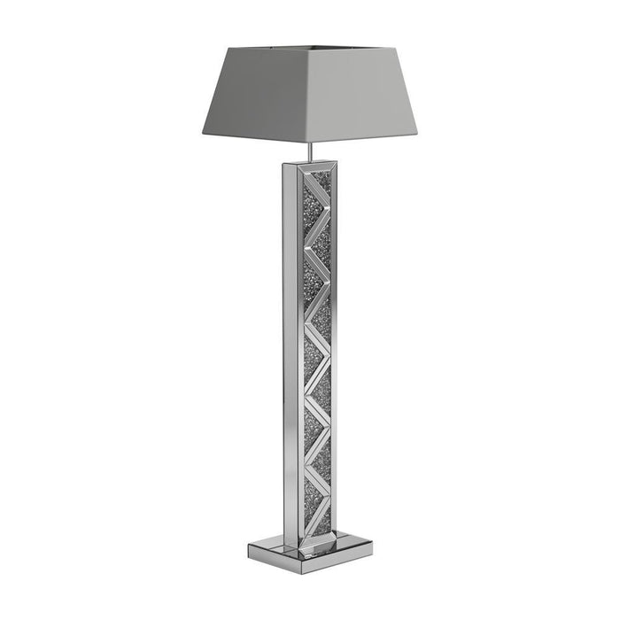 Carmen Geometric Base Floor Lamp Silver - Visions in Furniture (La Mirada, CA)