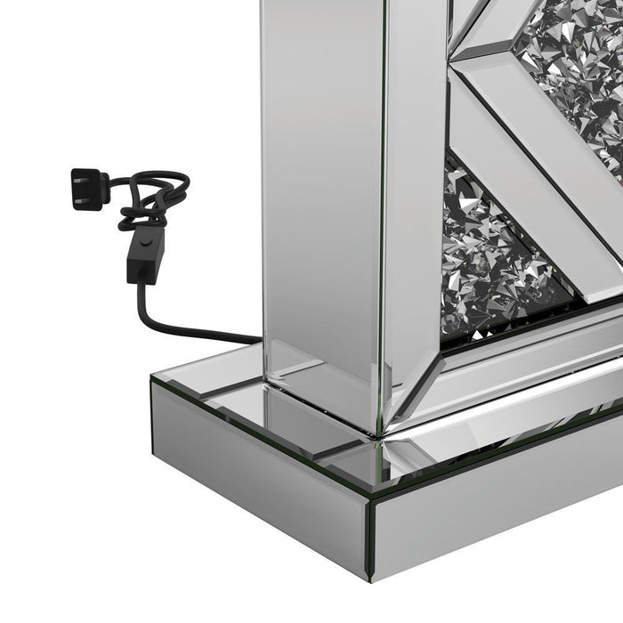 Carmen Geometric Base Table Lamp Silver - Visions in Furniture (La Mirada, CA)