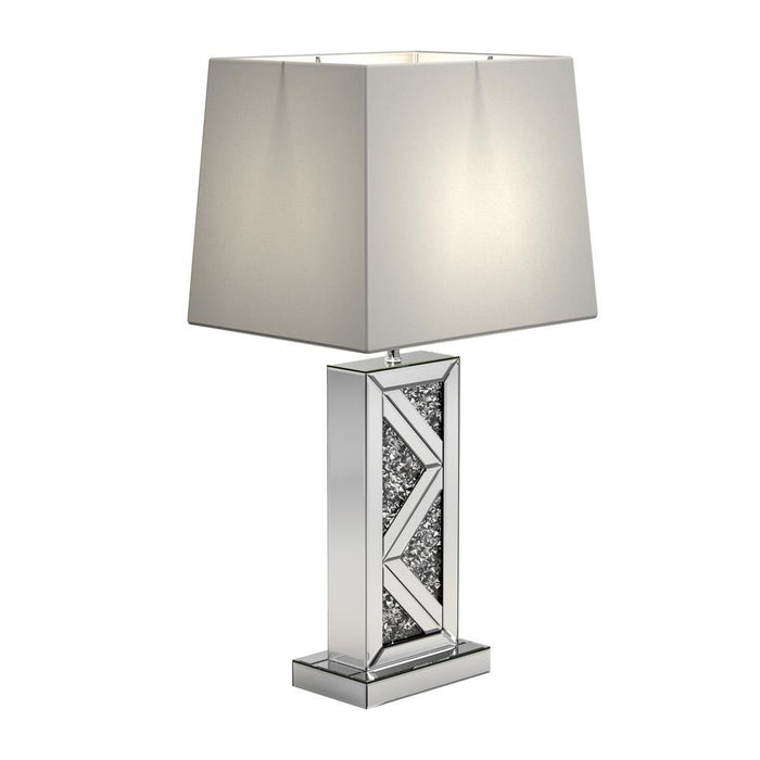 Carmen Geometric Base Table Lamp Silver - Visions in Furniture (La Mirada, CA)