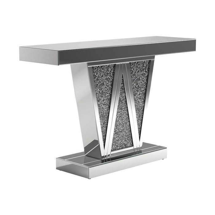 Crocus Rectangular Console Table Silver - Visions in Furniture (La Mirada, CA)
