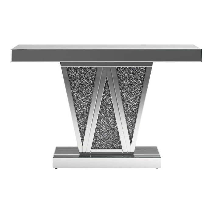 Crocus Rectangular Console Table Silver - Visions in Furniture (La Mirada, CA)