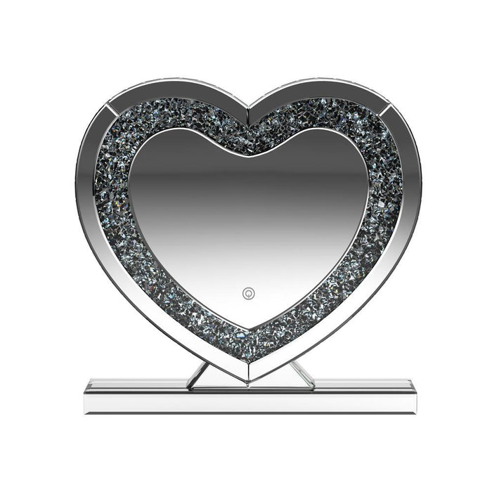 Euston Heart Shape Table Mirror Silver - Visions in Furniture (La Mirada, CA)