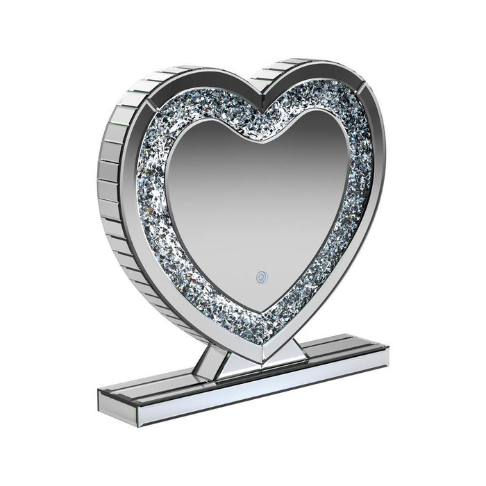 Euston Heart Shape Table Mirror Silver - Visions in Furniture (La Mirada, CA)