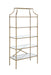 Serena 5-tier Tempered Glass Shelves Bookcase Matte Gold - Visions in Furniture (La Mirada, CA)