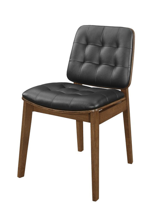 Redbridge Tufted Back Side Chairs Natural Walnut and Black (Set of 2) - Visions in Furniture (La Mirada, CA)