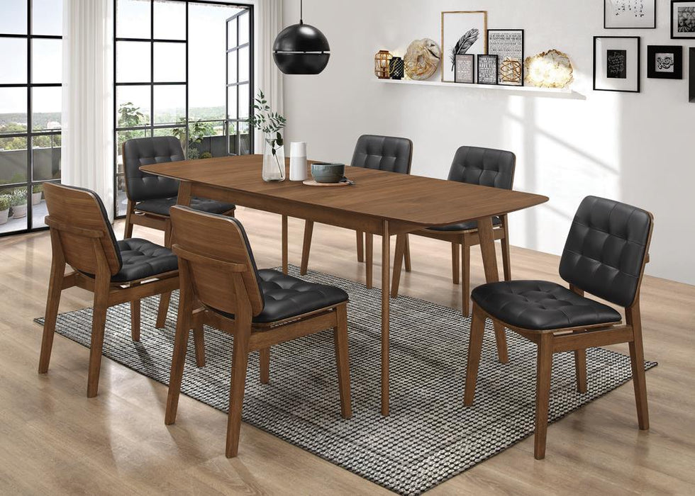 Redbridge Tufted Back Side Chairs Natural Walnut and Black (Set of 2) - Visions in Furniture (La Mirada, CA)