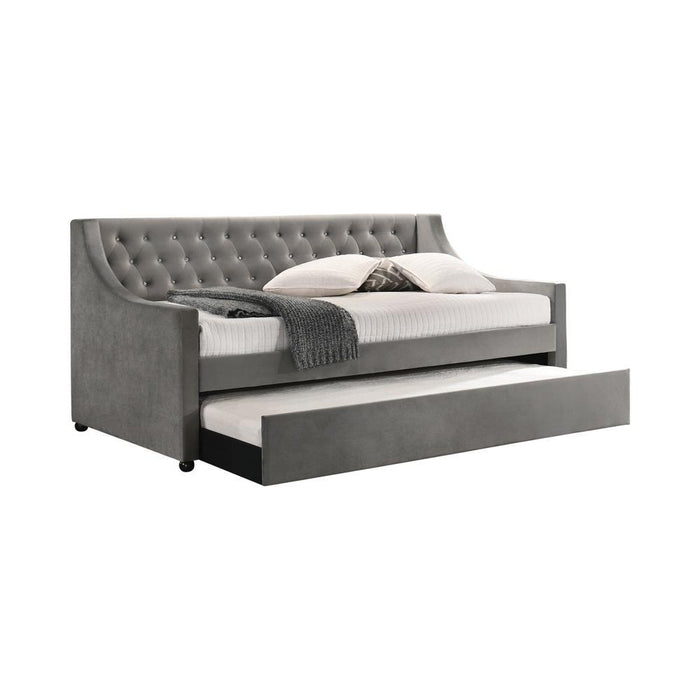 Chatsboro Twin Upholstered Daybed with Trundle Grey - Visions in Furniture (La Mirada, CA)
