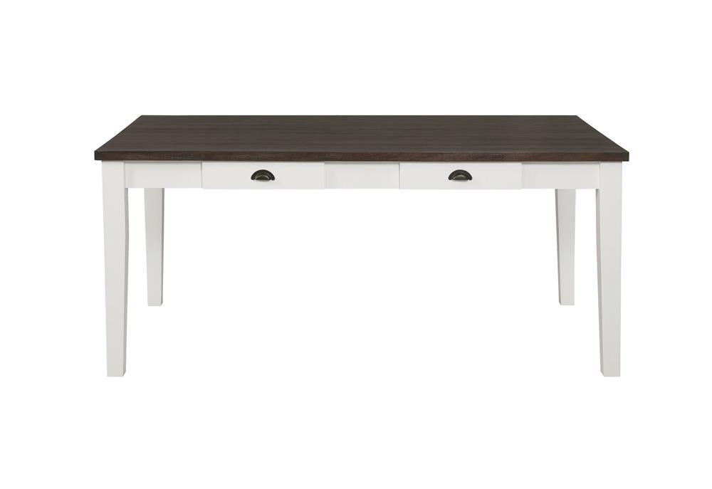 Kingman 4-drawer Dining Table Espresso and White - Visions in Furniture (La Mirada, CA)