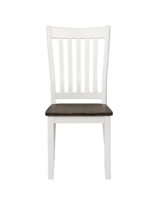 Kingman Slat Back Dining Chairs Espresso and White (Set of 2) - Visions in Furniture (La Mirada, CA)