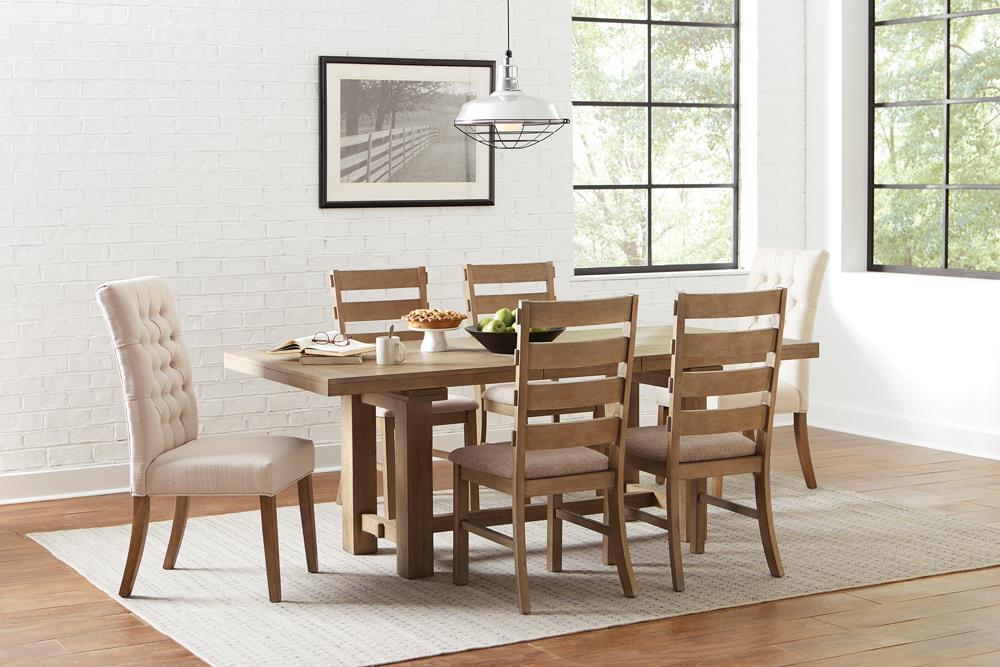 Douglas Tufted Back Dining Chairs Vineyard Oak (Set of 2) - Visions in Furniture (La Mirada, CA)