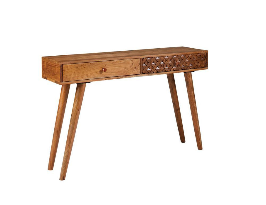 Lotus 2-drawer Console Table Natural Brown - Visions in Furniture (La Mirada, CA)
