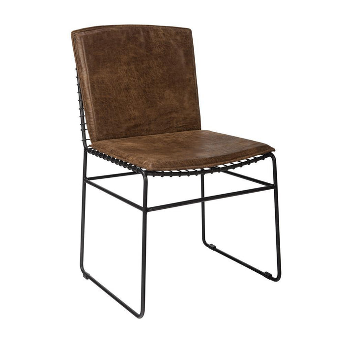 Abbott Upholstered Side Chairs Antique Brown and Matte Black (Set of 2) - Visions in Furniture (La Mirada, CA)