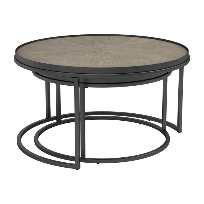 Rodrigo 2-piece Round Nesting Tables Weathered Elm - Visions in Furniture (La Mirada, CA)