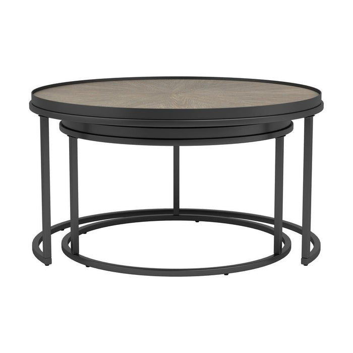 Rodrigo 2-piece Round Nesting Tables Weathered Elm - Visions in Furniture (La Mirada, CA)