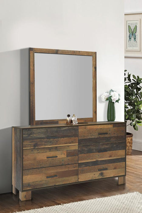 Sidney Square Dresser Mirror Rustic Pine - Visions in Furniture (La Mirada, CA)
