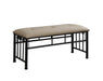 Livingston Upholstered Bench Brown and Dark Bronze - Visions in Furniture (La Mirada, CA)