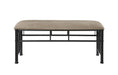 Livingston Upholstered Bench Brown and Dark Bronze - Visions in Furniture (La Mirada, CA)