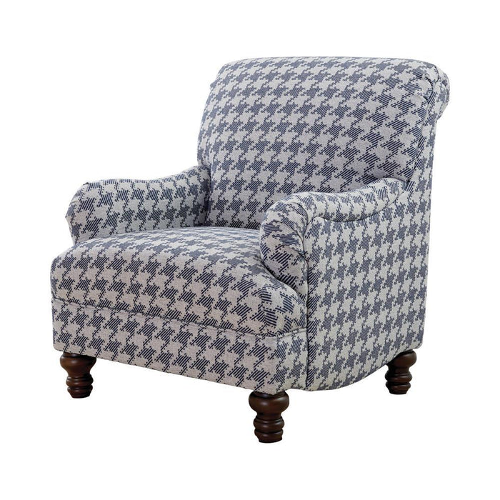 Glenn Recessed Arms Accent Chair Blue - Visions in Furniture (La Mirada, CA)