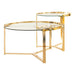 Delia 2-piece Round Nesting Table Clear and Gold - Visions in Furniture (La Mirada, CA)